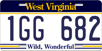 WV license plate 1GG682