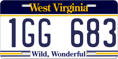 WV license plate 1GG683