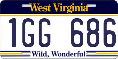 WV license plate 1GG686