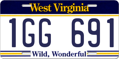 WV license plate 1GG691