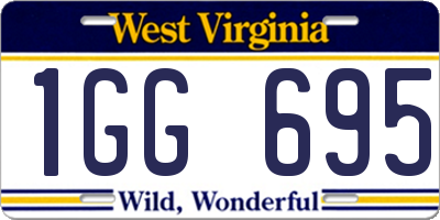 WV license plate 1GG695