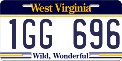 WV license plate 1GG696