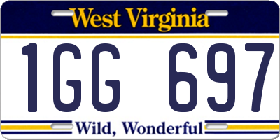 WV license plate 1GG697