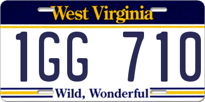 WV license plate 1GG710
