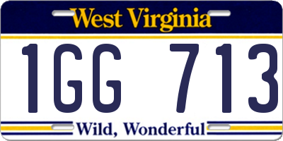 WV license plate 1GG713
