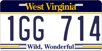 WV license plate 1GG714