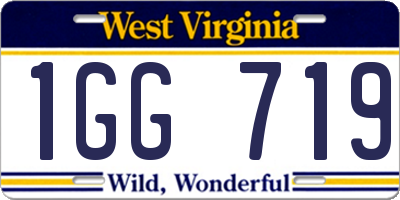 WV license plate 1GG719