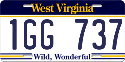 WV license plate 1GG737