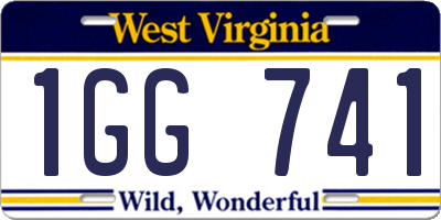 WV license plate 1GG741
