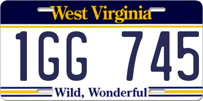 WV license plate 1GG745