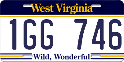 WV license plate 1GG746
