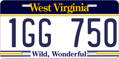 WV license plate 1GG750