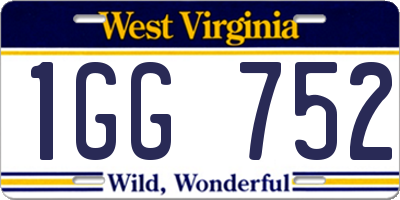 WV license plate 1GG752