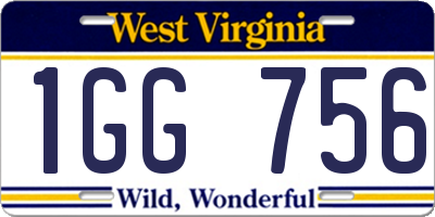 WV license plate 1GG756