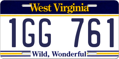 WV license plate 1GG761