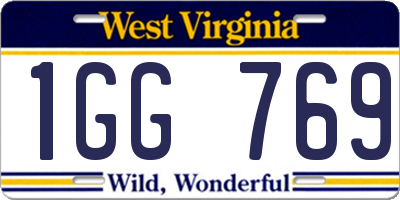 WV license plate 1GG769