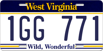 WV license plate 1GG771
