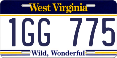 WV license plate 1GG775