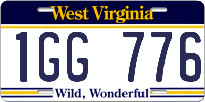 WV license plate 1GG776
