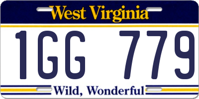 WV license plate 1GG779