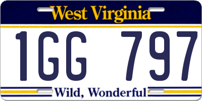 WV license plate 1GG797