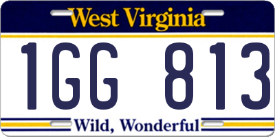 WV license plate 1GG813