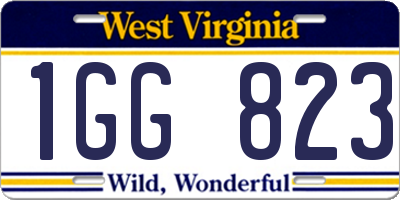 WV license plate 1GG823
