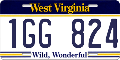 WV license plate 1GG824