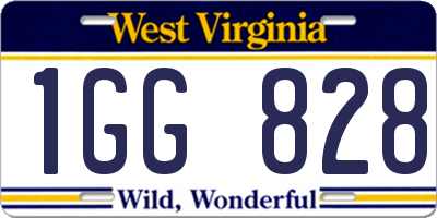 WV license plate 1GG828