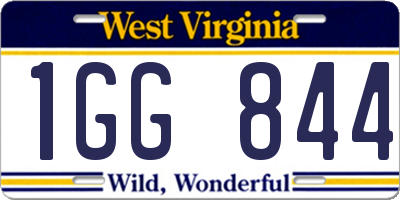 WV license plate 1GG844
