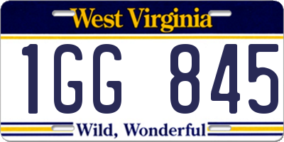 WV license plate 1GG845
