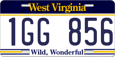 WV license plate 1GG856