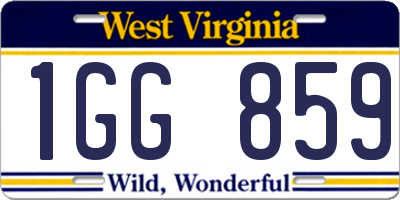 WV license plate 1GG859