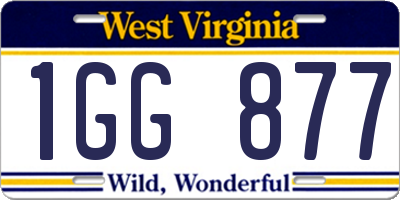 WV license plate 1GG877