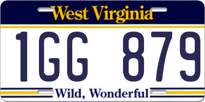 WV license plate 1GG879