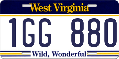WV license plate 1GG880
