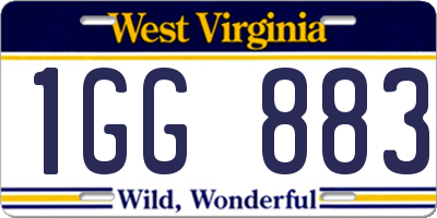 WV license plate 1GG883