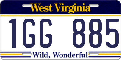 WV license plate 1GG885