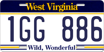 WV license plate 1GG886