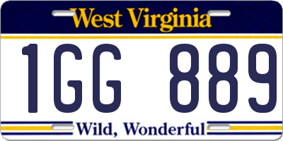 WV license plate 1GG889
