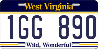 WV license plate 1GG890
