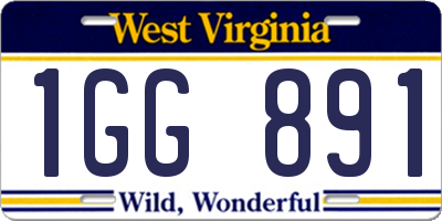 WV license plate 1GG891