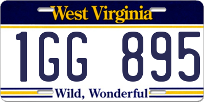 WV license plate 1GG895
