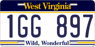 WV license plate 1GG897