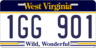 WV license plate 1GG901