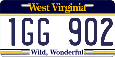 WV license plate 1GG902