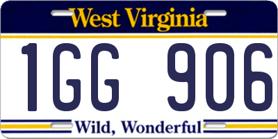 WV license plate 1GG906