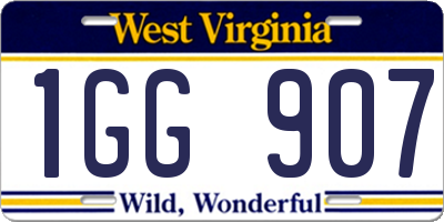 WV license plate 1GG907