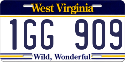 WV license plate 1GG909