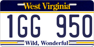 WV license plate 1GG950